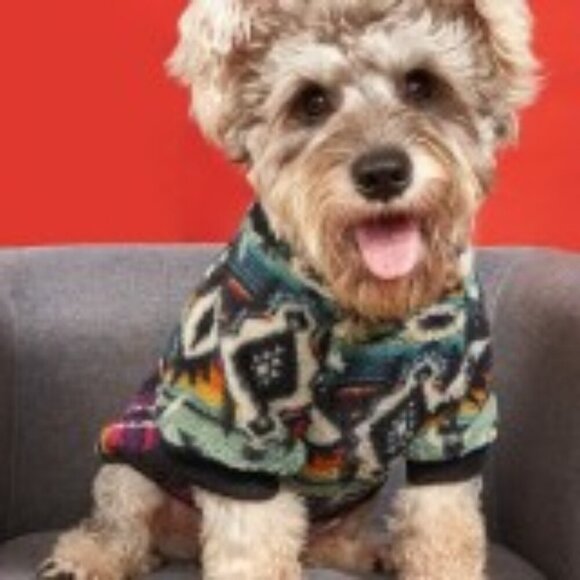 Boho Southwestern Dog Sweater Multicolor Plush Thickened Pet Sweatshirt Size M - Picture 5 of 10